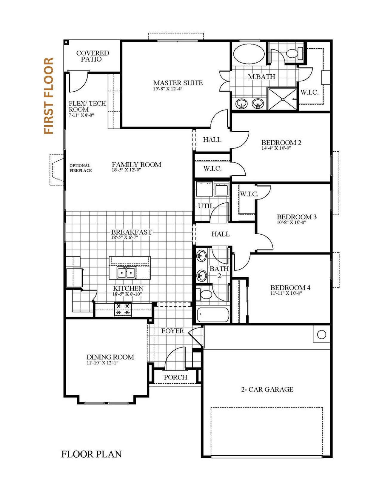 2D floor plan layout for the Mesilla 1747 SSC by Saratoga Homes in Crossland, El Paso, TX (Image 2).