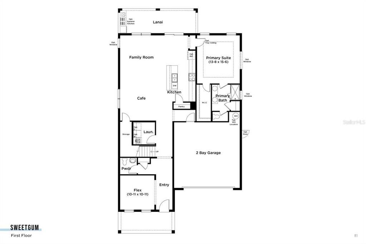 2D floor plan layout of this home in Lakeside at Satilla, St. Cloud, FL (Image 2).