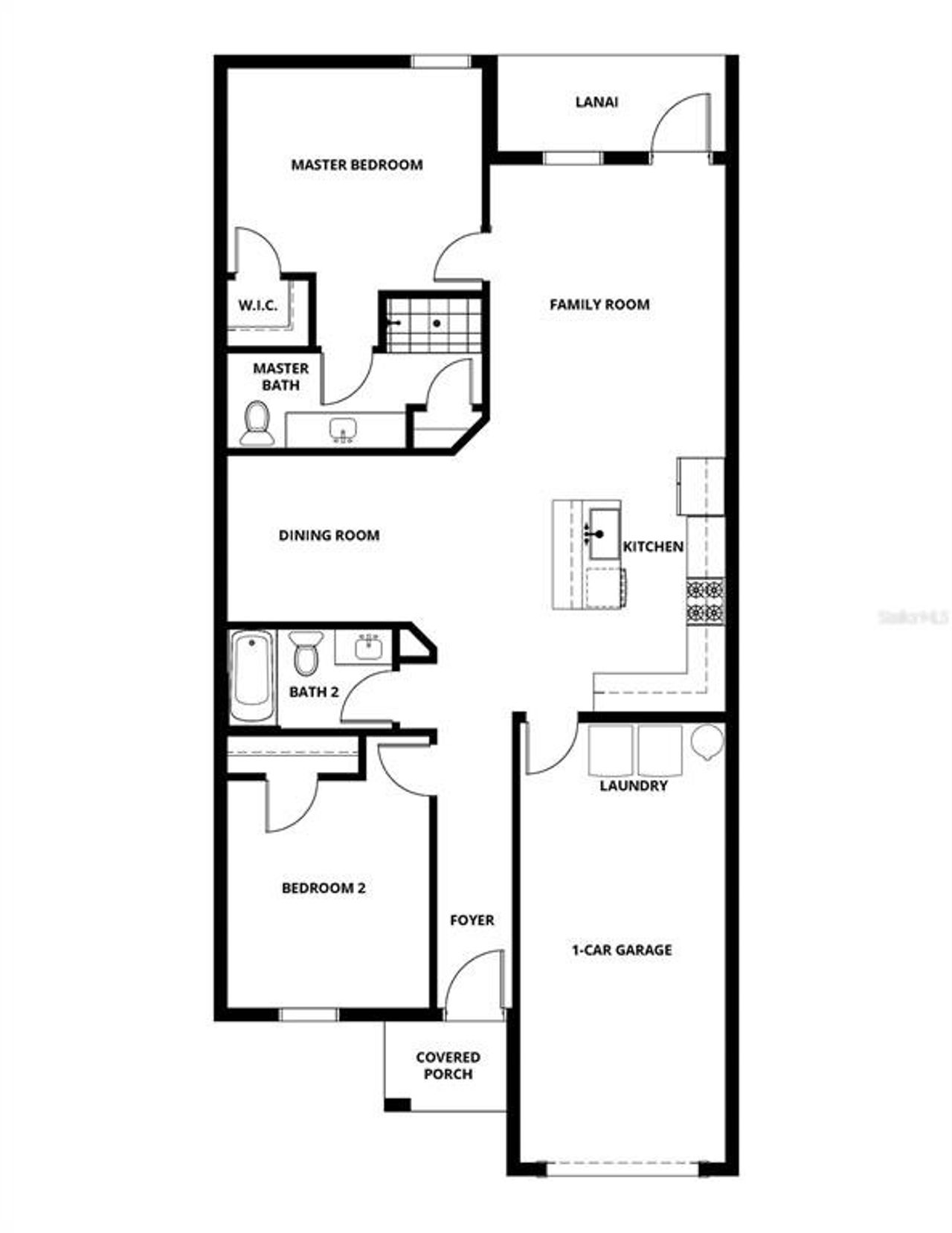 2D floor plan layout of this home in , Poinciana, FL (Image 2).