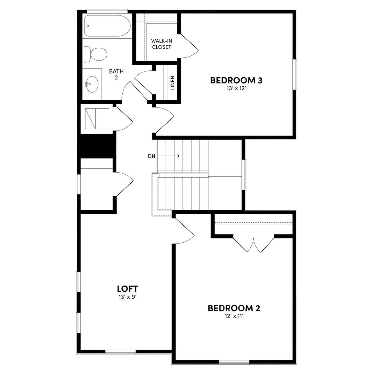 A versatile floorplan features three bedrooms, a loft, and a well-appointed bathroom on this level. A versatile floorplan features three bedrooms, a loft, and a well-appointed bathroom on this level.