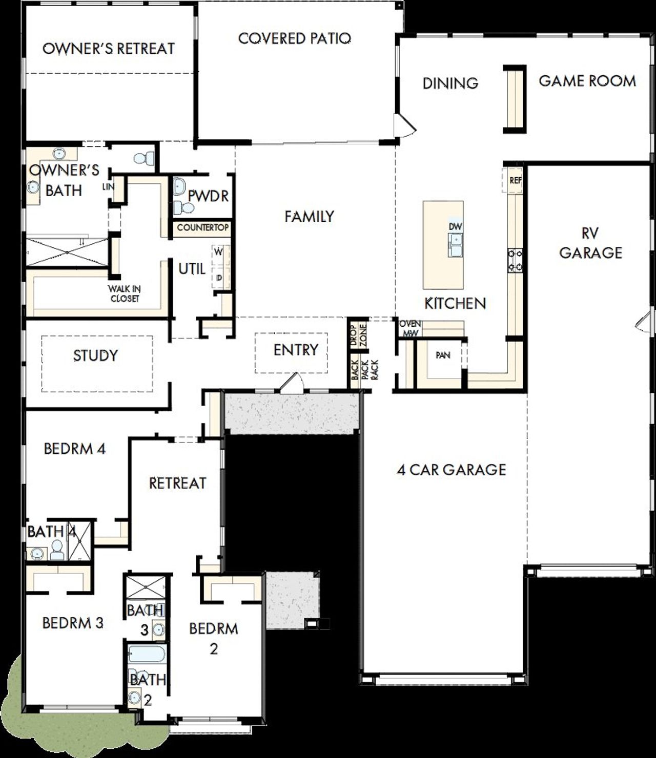 2D floor plan layout of this home in Tierra at Legado West, Queen Creek, AZ (Image 2). 2D floor plan layout of this home in Tierra at Legado West, Queen Creek, AZ (Image 2).