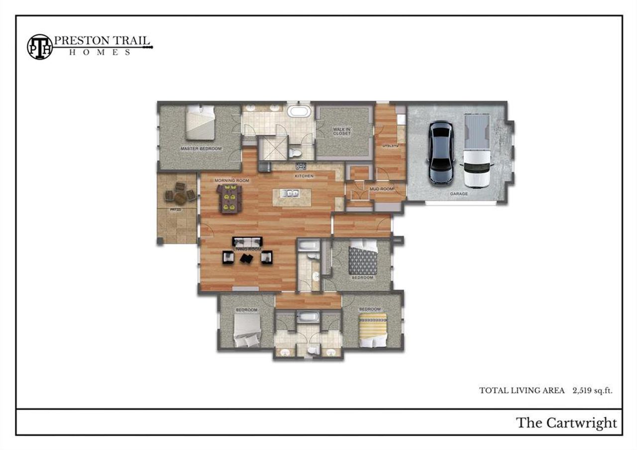2D floor plan layout of this home in , Sherman, TX (Image 2).