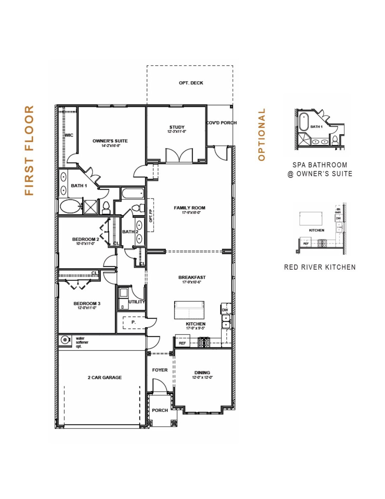 2D floor plan layout for the Elise 2012HC by Saratoga Homes in Harmony Cove, Humble, TX (Image 2).