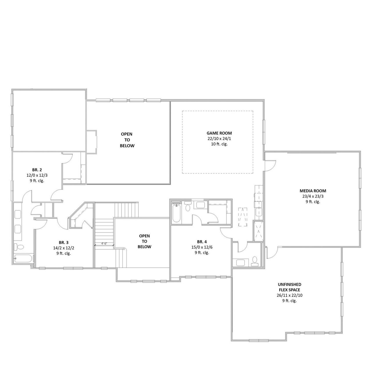 2D floor plan layout for the The Manor by Cope Homes in Hidden Valley 2, Princeton, TX (Image 2).