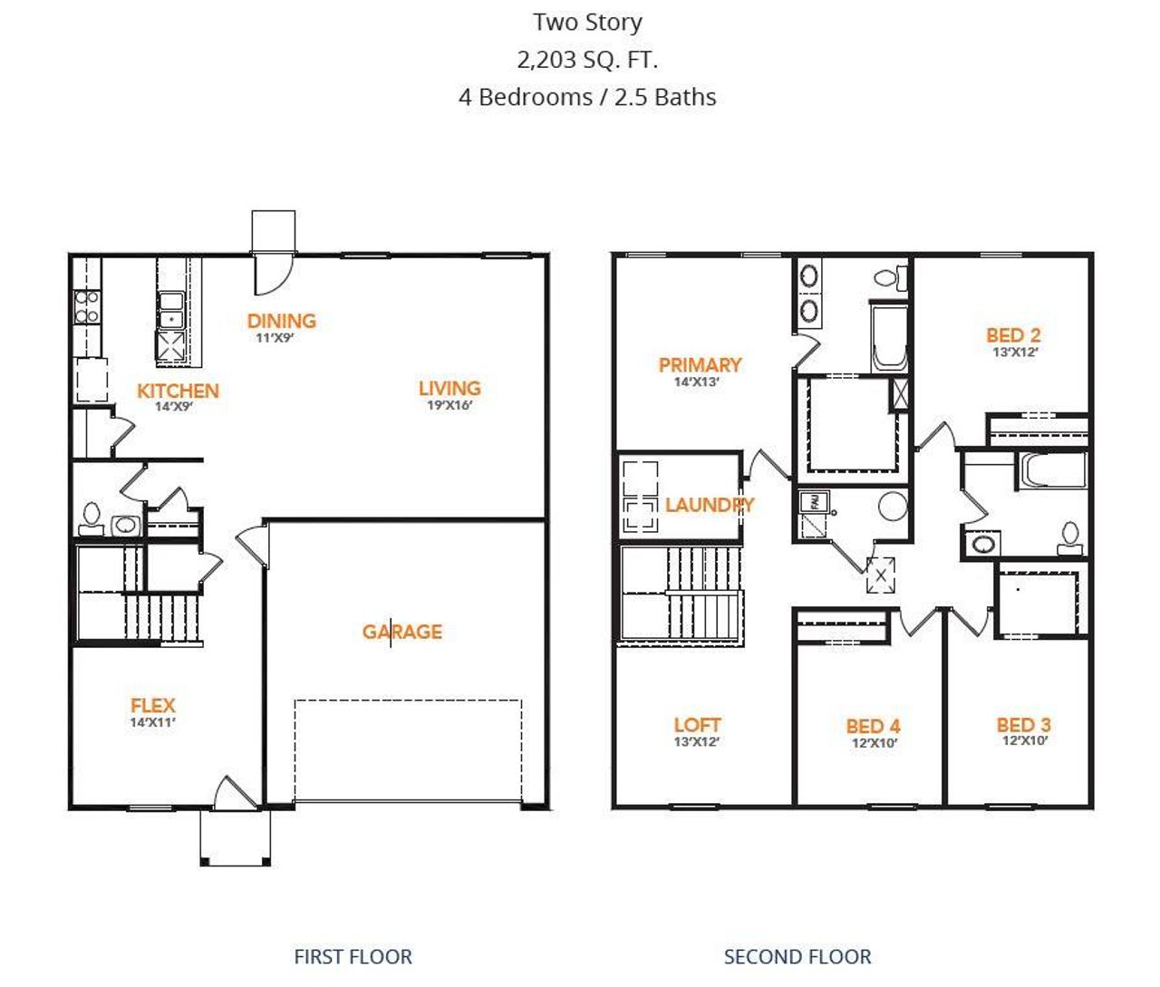 2D floor plan layout of this home in Courtland Place, Cleburne, TX (Image 2).