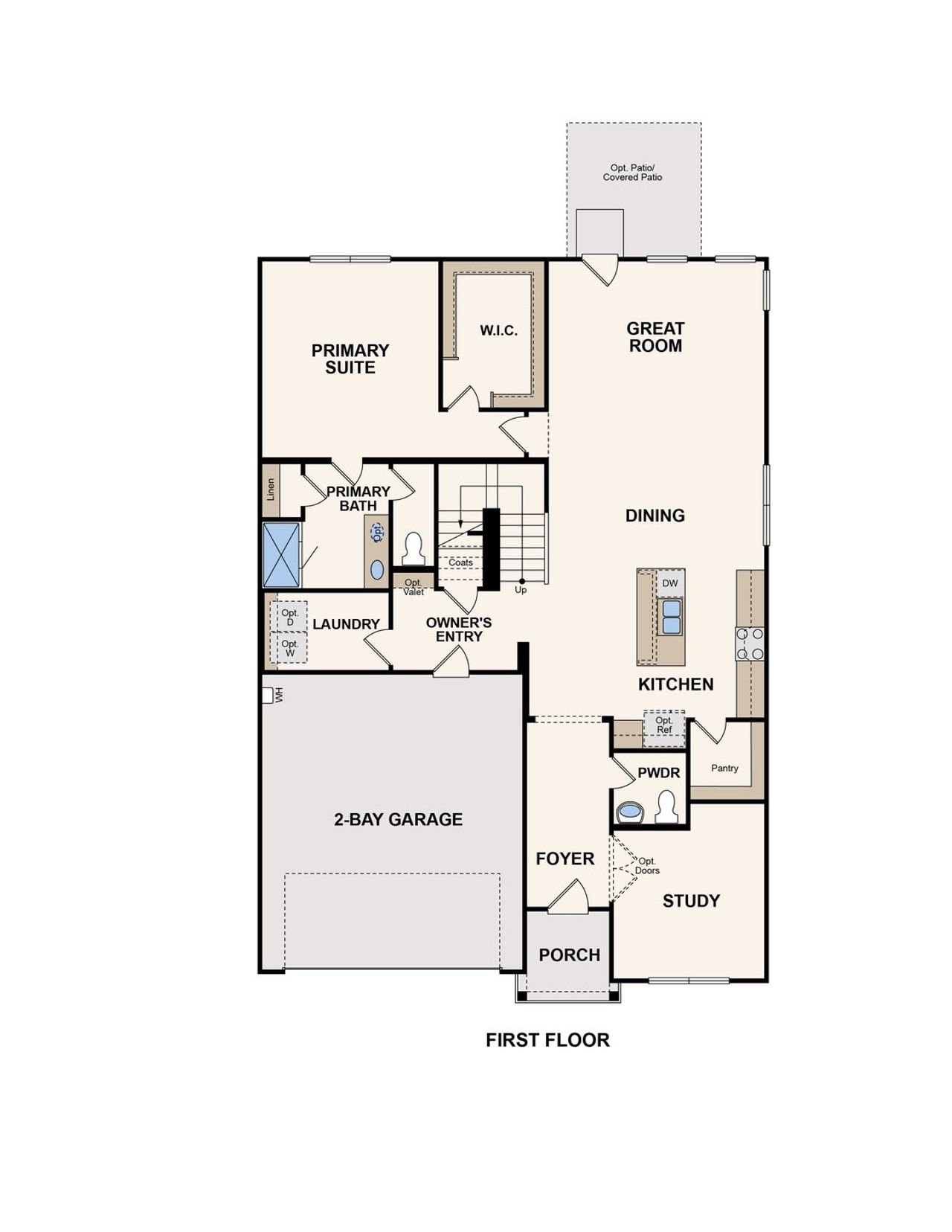 2D floor plan layout for the Medina by Century Communities in Riverwood Ranch, Angleton, TX (Image 2).