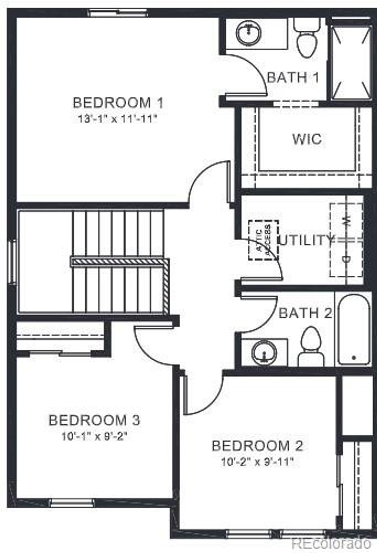 2D floor plan layout of this home in Ellston Park, Colorado Springs, CO (Image 2).
