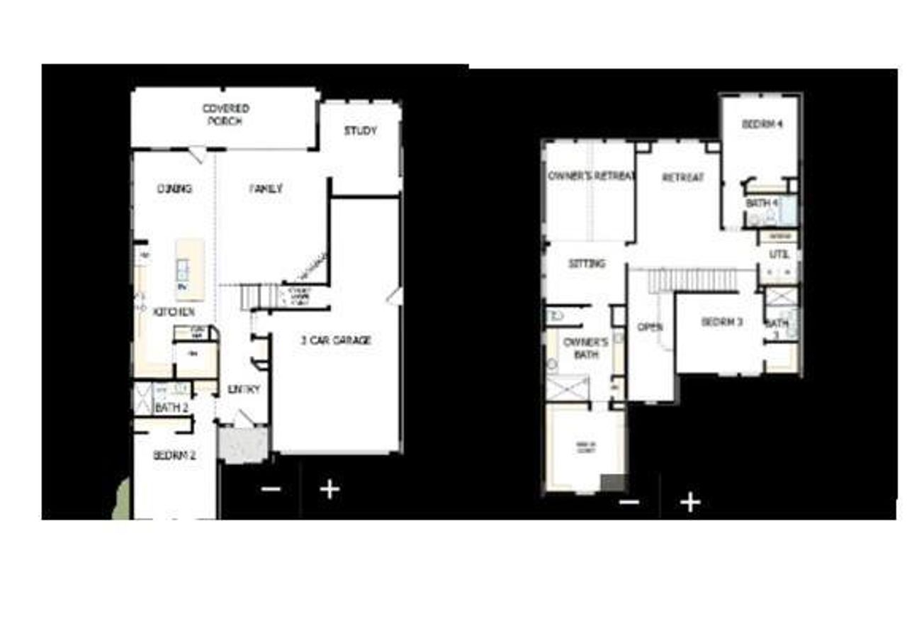 2D floor plan layout of this home in The River District – Excursion Collection, Charlotte, NC (Image 2).