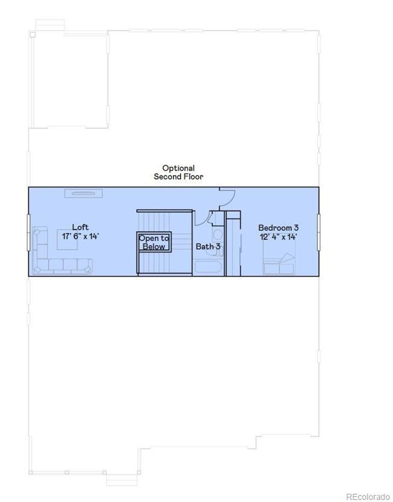 2D floor plan layout of this home in Sunset Village: The Grand Collection, Erie, CO (Image 2).