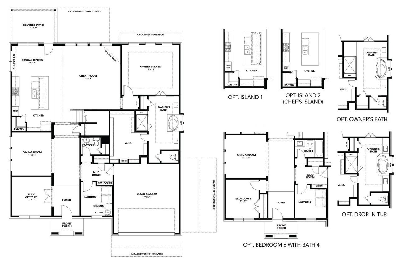 2D floor plan layout of this home in Hawkes Landing, Leander, TX (Image 2).