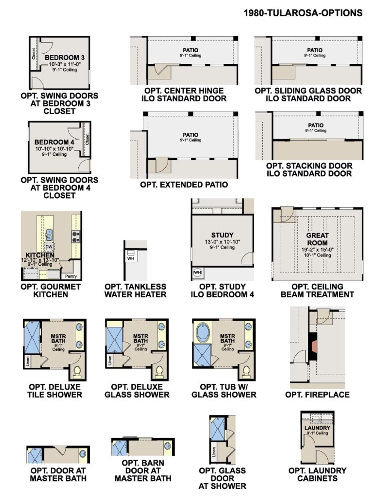 2D floor plan layout of this home in Paloma Ranch, Harlingen, TX (Image 2).
