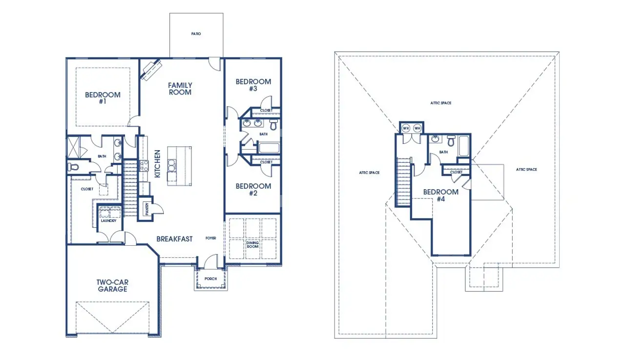 2D floor plan layout of this home in Evergreen Crossing, Locust Grove, GA (Image 2).