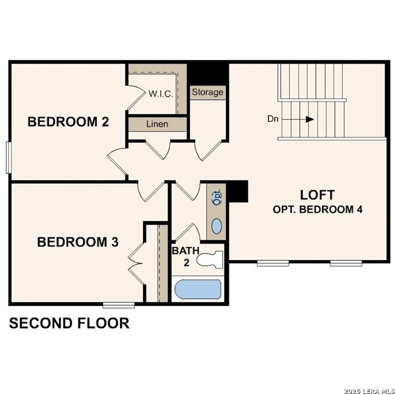2D floor plan layout of this home in Cinco Lakes, San Antonio, TX (Image 2).