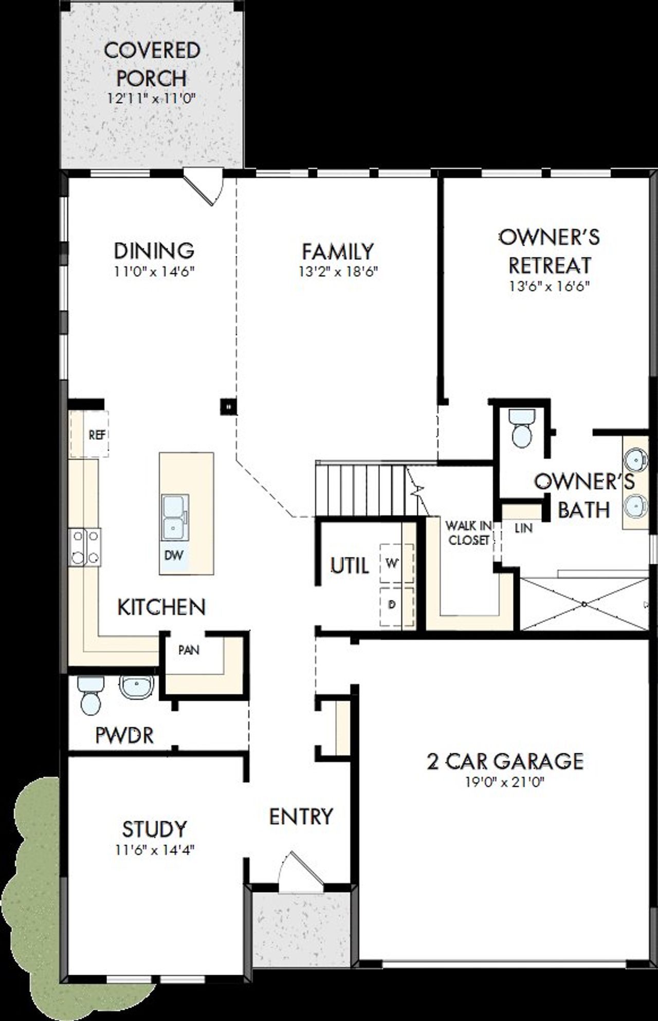 2D floor plan layout of this home in Meyer Ranch – Select Reserve Series, New Braunfels, TX (Image 2).