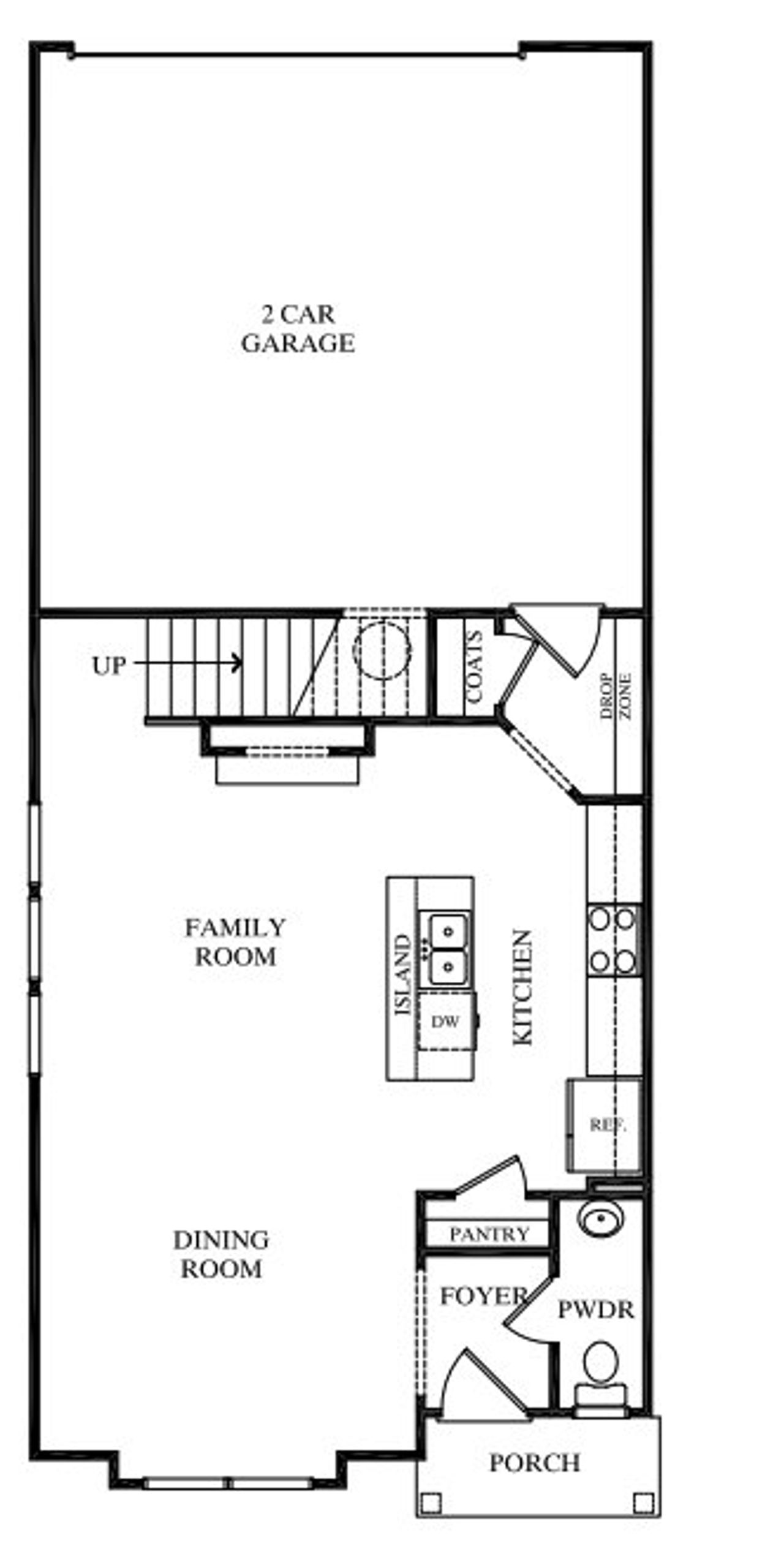 2D floor plan layout for the Holly by Rocklyn Homes in Shoals Crossing, Conyers, GA (Image 2).
