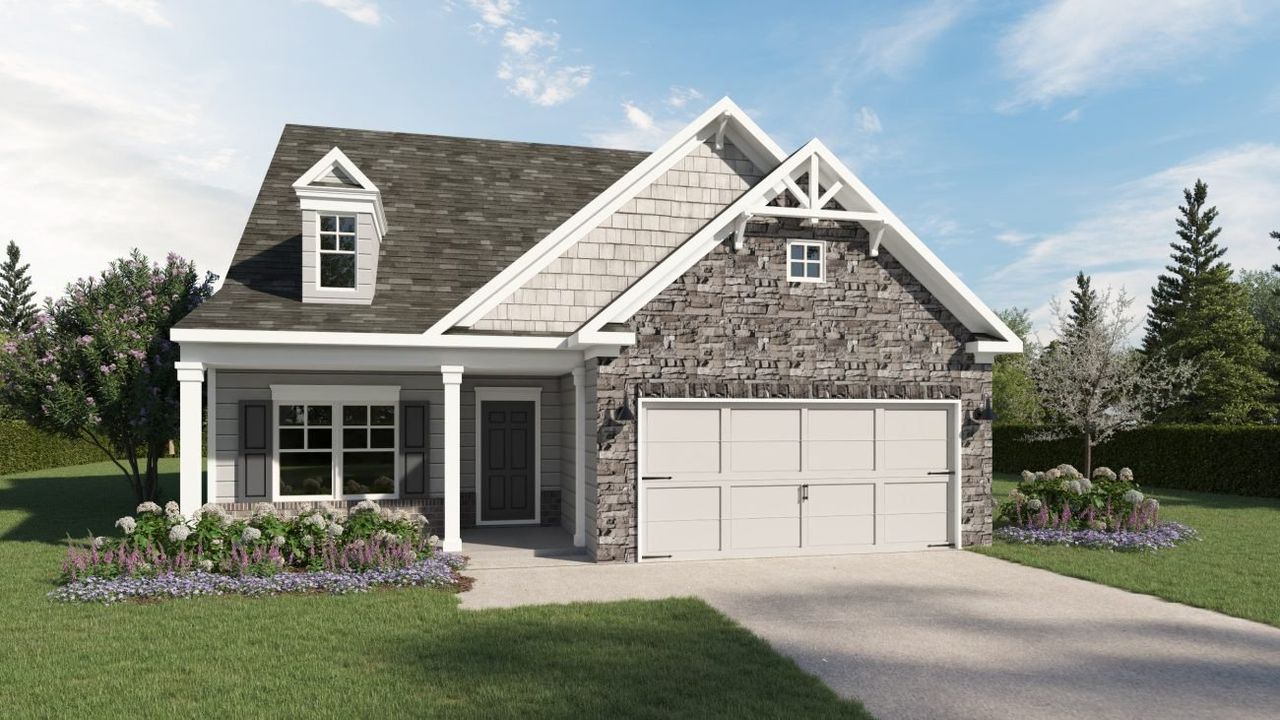 Representative exterior photo of a completed home built from the Cambridge II by Kerley Family Homes in The Reserve at Chapel Hill Phase II, Douglasville, GA (Image 2).