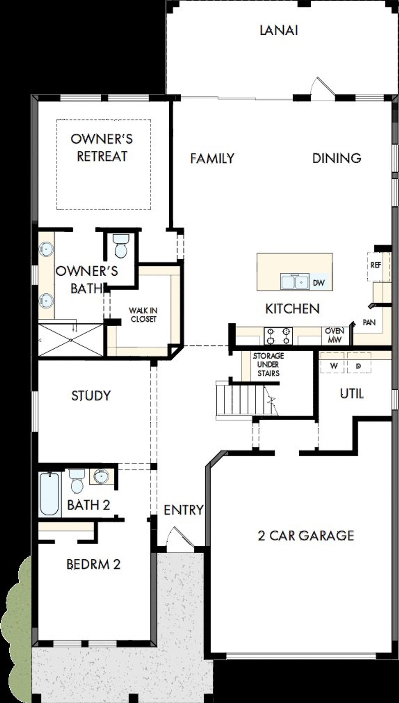 2D floor plan layout of this home in Waterset Classic Series, Apollo Beach, FL (Image 2).