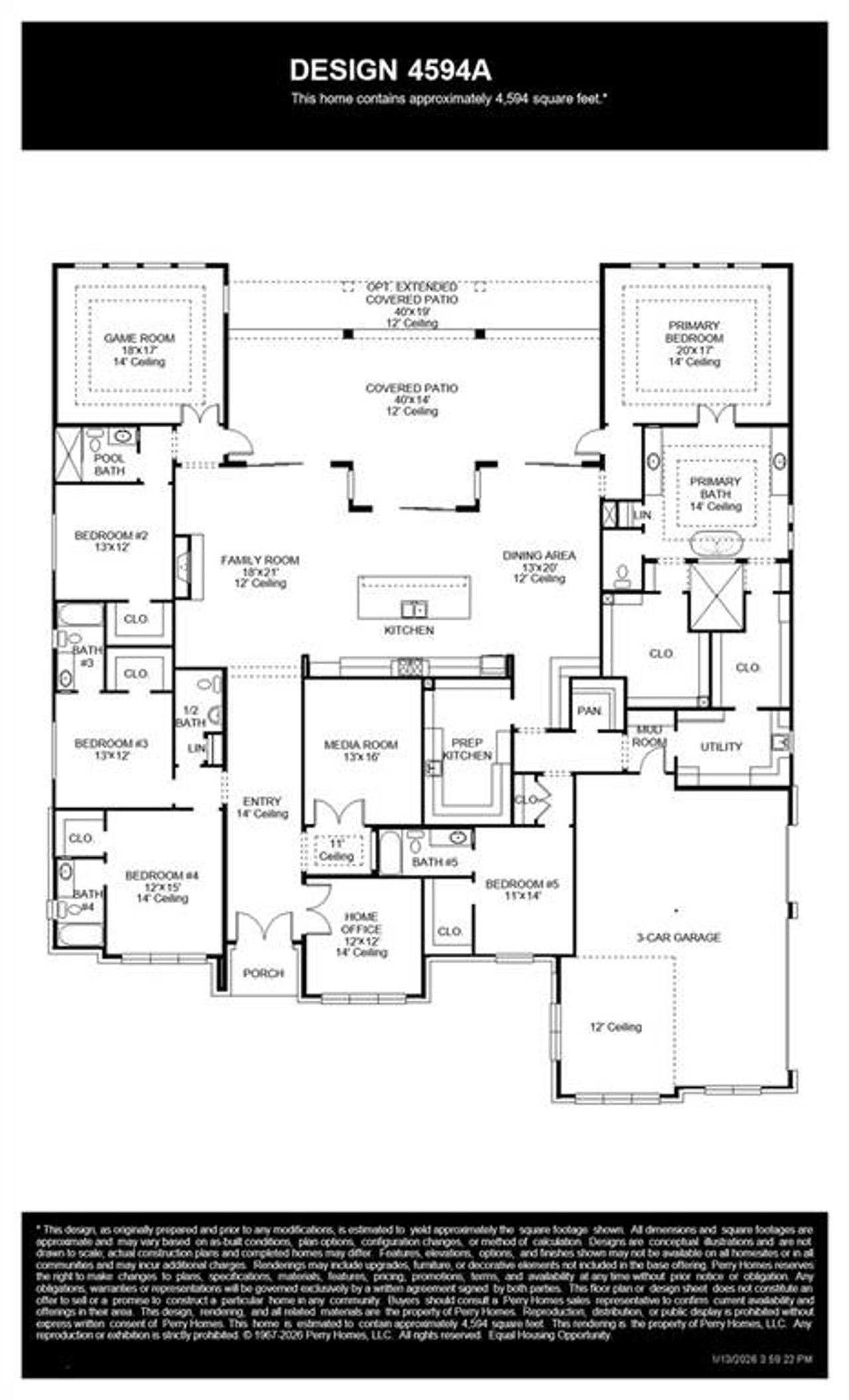 2D floor plan layout of this home in Enchanted Creek, Lucas, TX (Image 2).