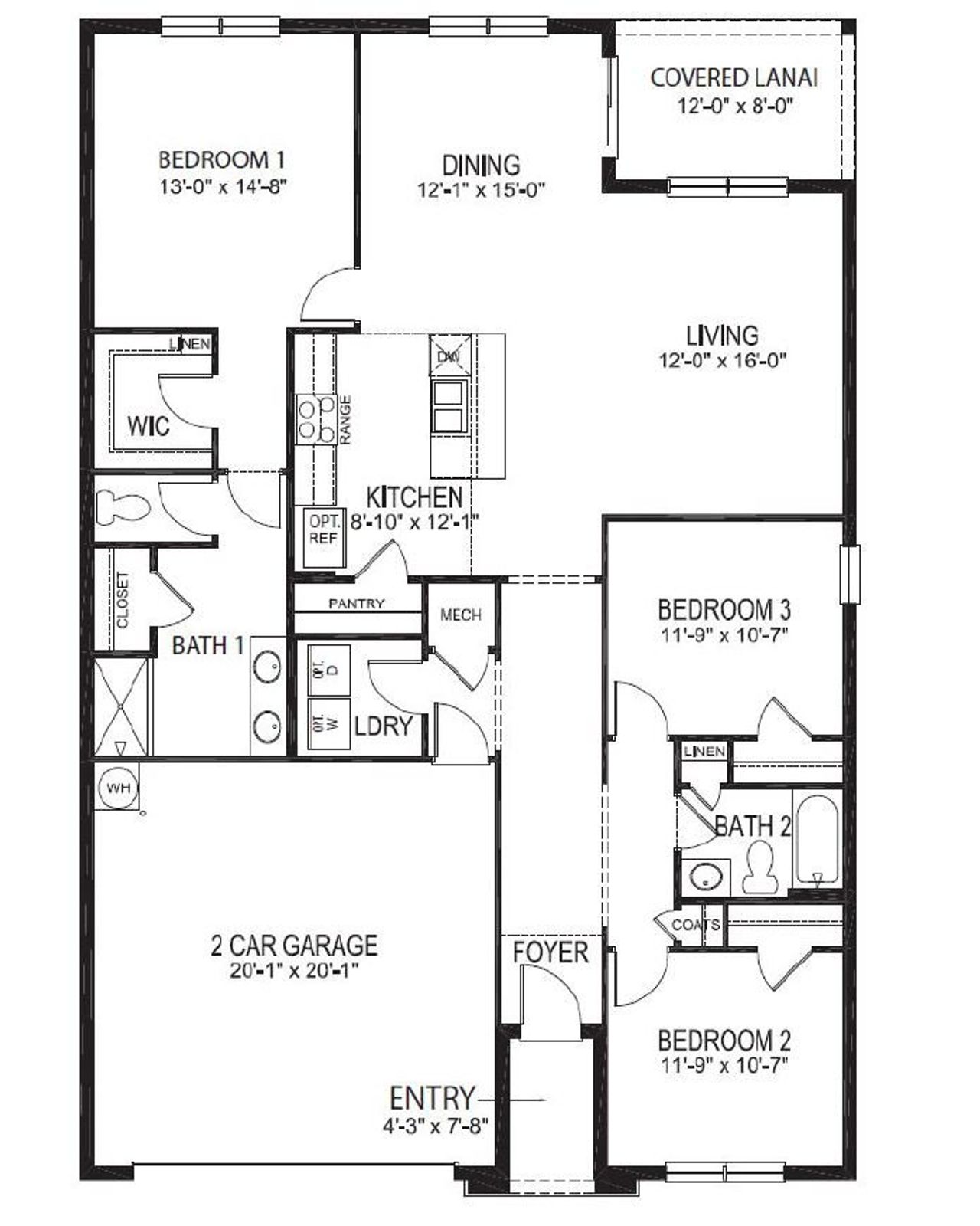 2D floor plan layout of this home in Cascades, Davenport, FL (Image 2).