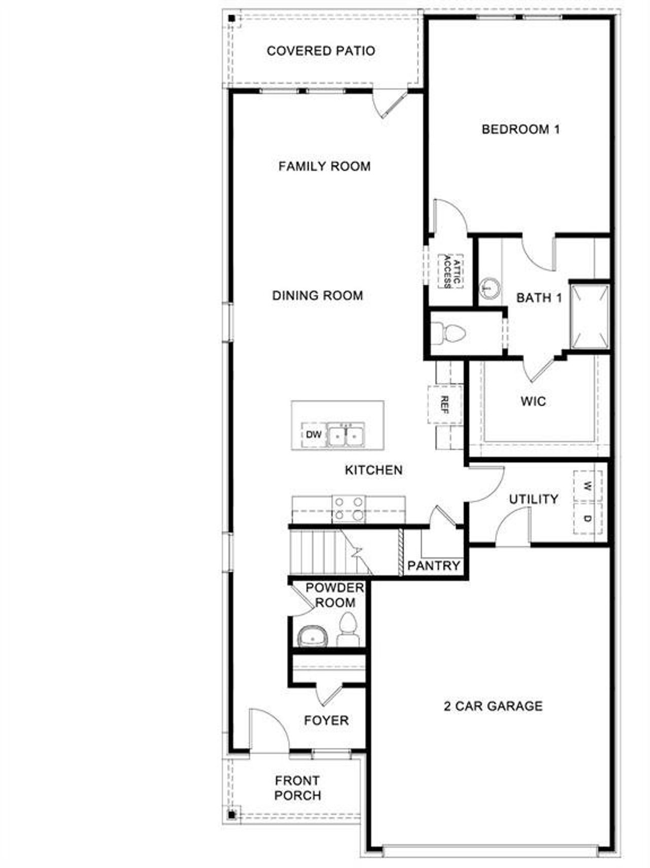 2D floor plan layout of this home in The Reserve at Spiritas Ranch, Little Elm, TX (Image 2).