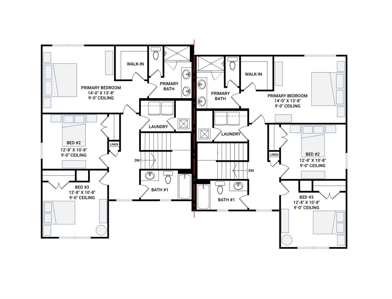 2D floor plan layout for the Birchwood Paired by Cardel Homes in North River Ranch, Parrish, FL (Image 2).