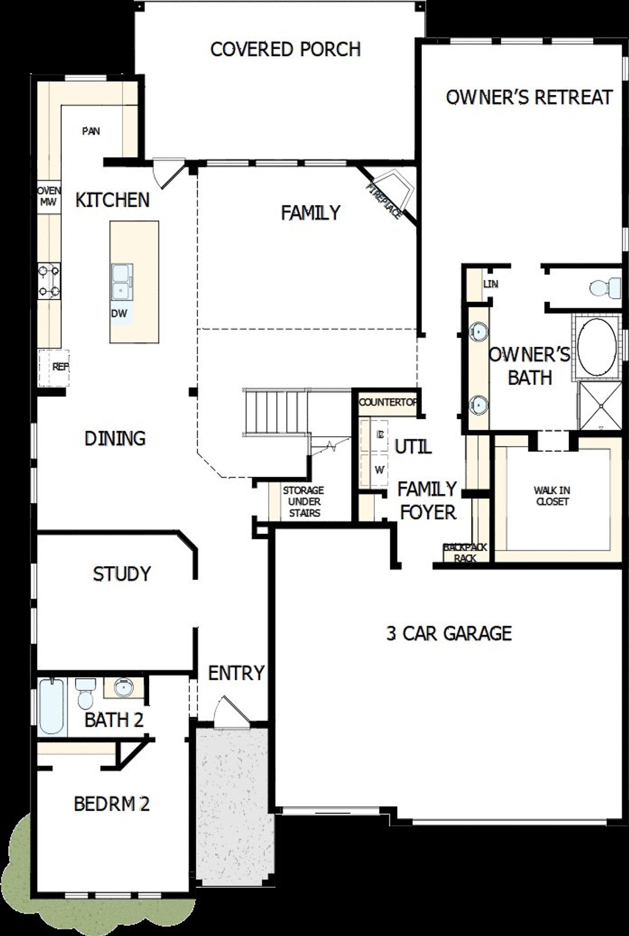 2D floor plan layout of this home in Pecan Square – Classics, Northlake, TX (Image 2). 2D floor plan layout of this home in Pecan Square – Classics, Northlake, TX (Image 2).