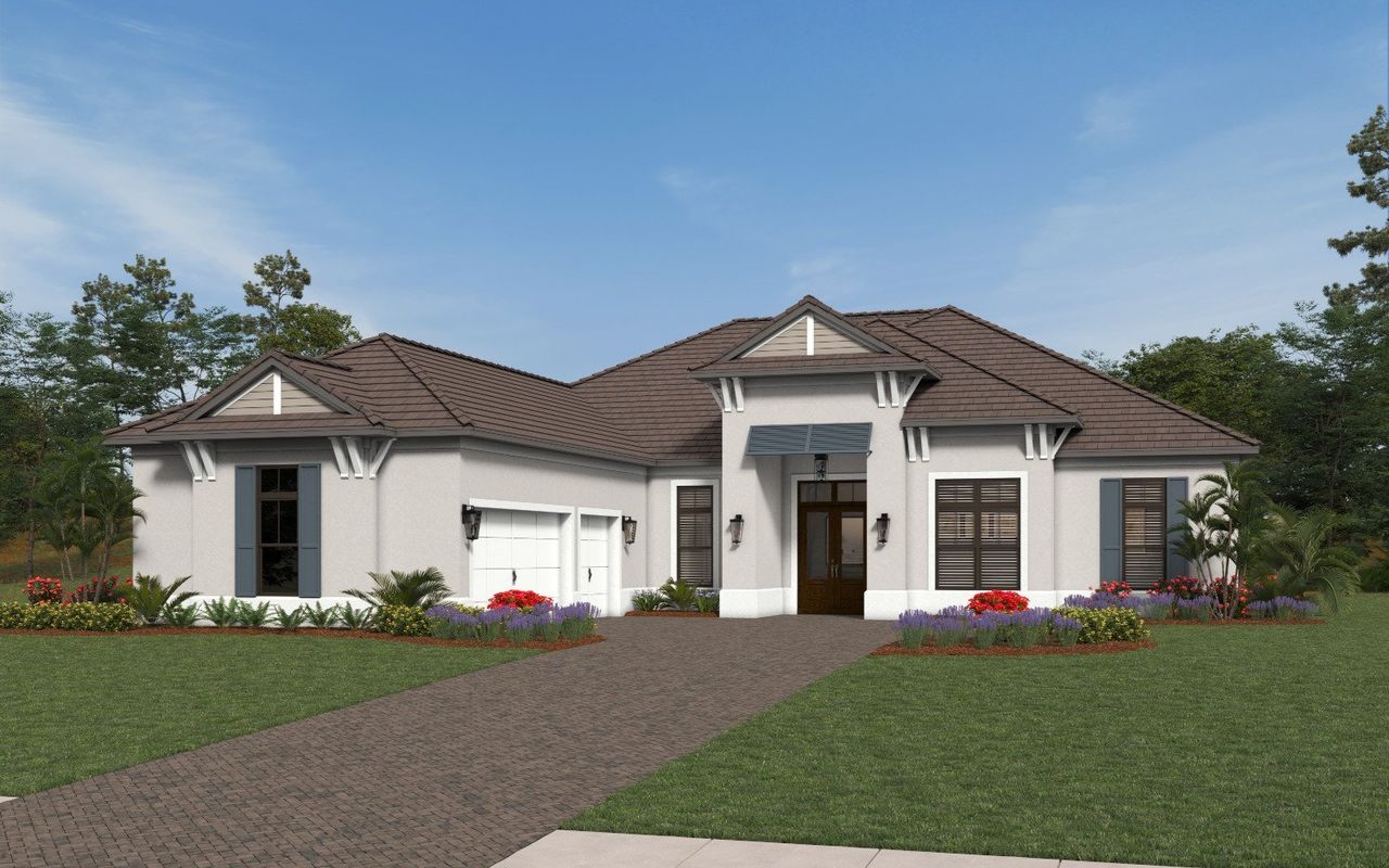 Representative exterior photo of a completed home built from the Kingfisher 2 by Neal Signature Homes in Waterbury Park, Bradenton, FL (Image 2).