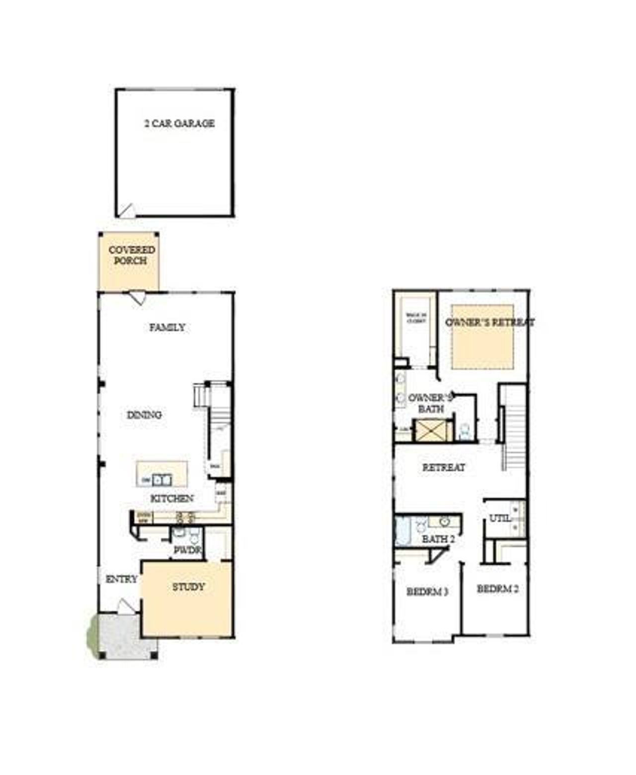 2D floor plan layout of this home in North Creek Village, Huntersville, NC (Image 2).