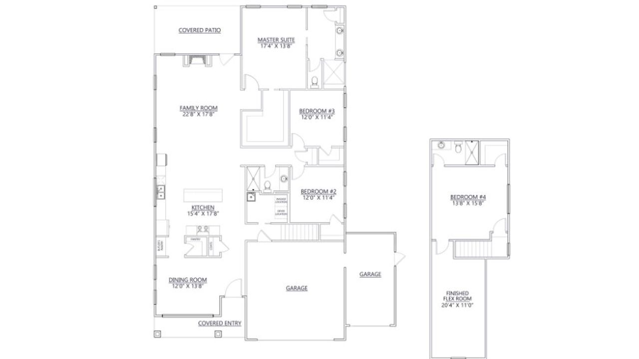 2D floor plan layout of this home in Briargate, Fountain Inn, SC (Image 2).