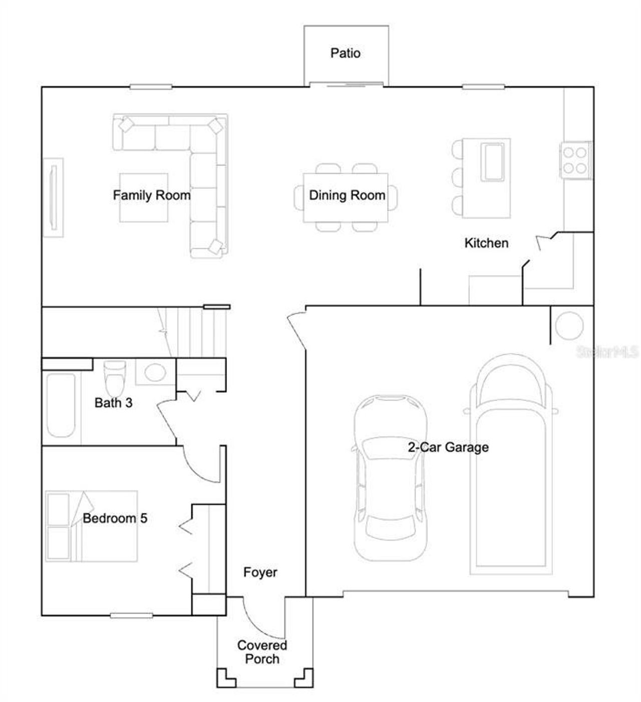 2D floor plan layout of this home in Heath Preserve, Ocala, FL (Image 2).