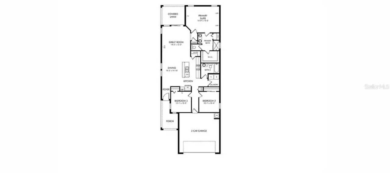 2D floor plan layout of this home in Cyrene at Minneola, Minneola, FL (Image 2). 2D floor plan layout of this home in Cyrene at Minneola, Minneola, FL (Image 2).