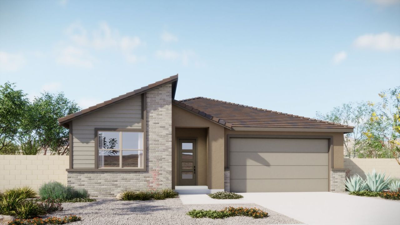 Representative exterior photo of a completed home built from the Aqua by Mattamy Homes in Silverbell Ridge, Tucson, AZ (Image 2).