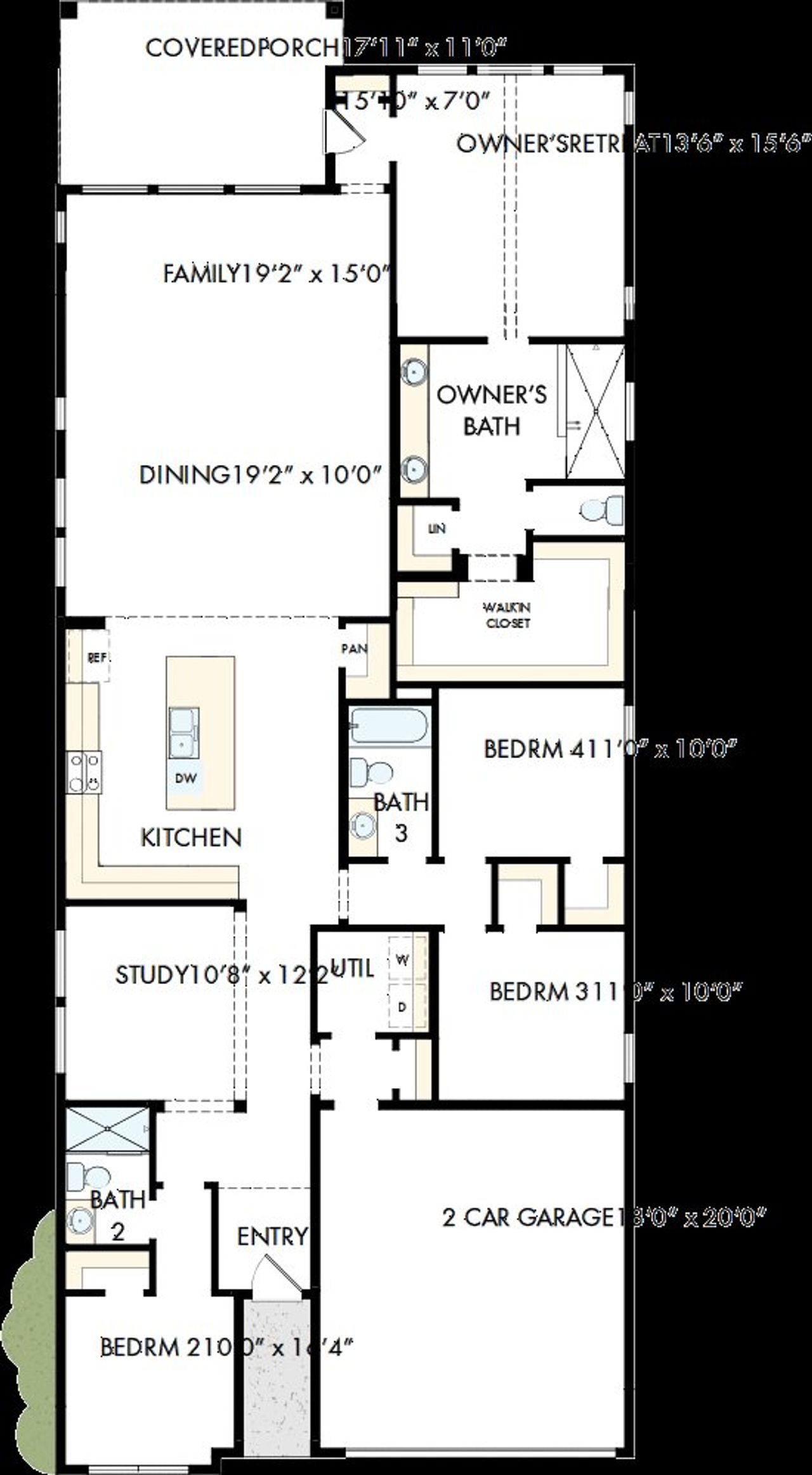 2D floor plan layout of this home in Grange - Reserve Collection, Katy, TX (Image 2).