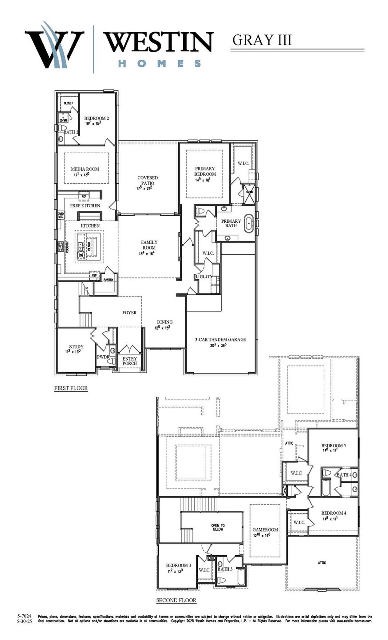 2D floor plan layout for the The Gray III by Westin Homes in Audubon - 70', Magnolia, TX (Image 2). 2D floor plan layout for the The Gray III by Westin Homes in Audubon - 70', Magnolia, TX (Image 2).