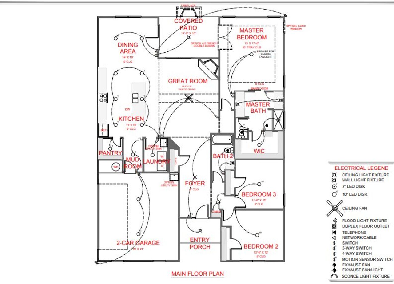 2D floor plan layout for the Morton A by Freedom Home Builders in Piney Woods, Newnan, GA (Image 2).