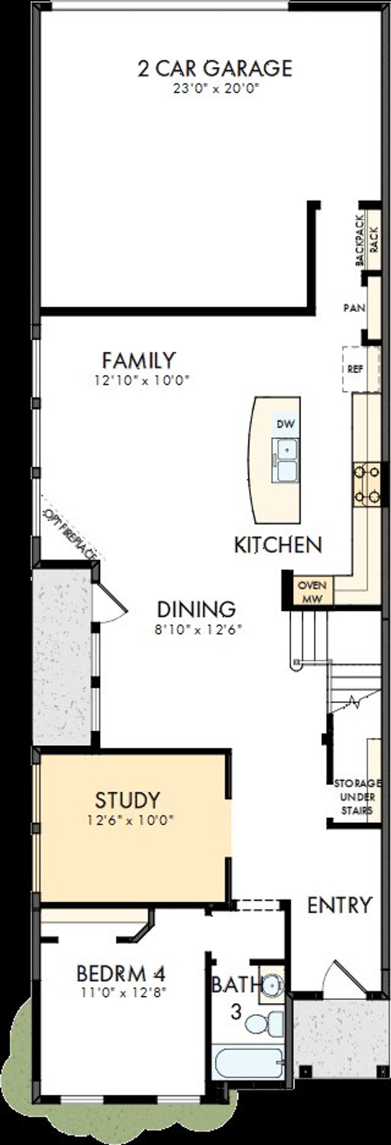 2D floor plan layout of this home in The Retreat at Harvest, Argyle, TX (Image 2).