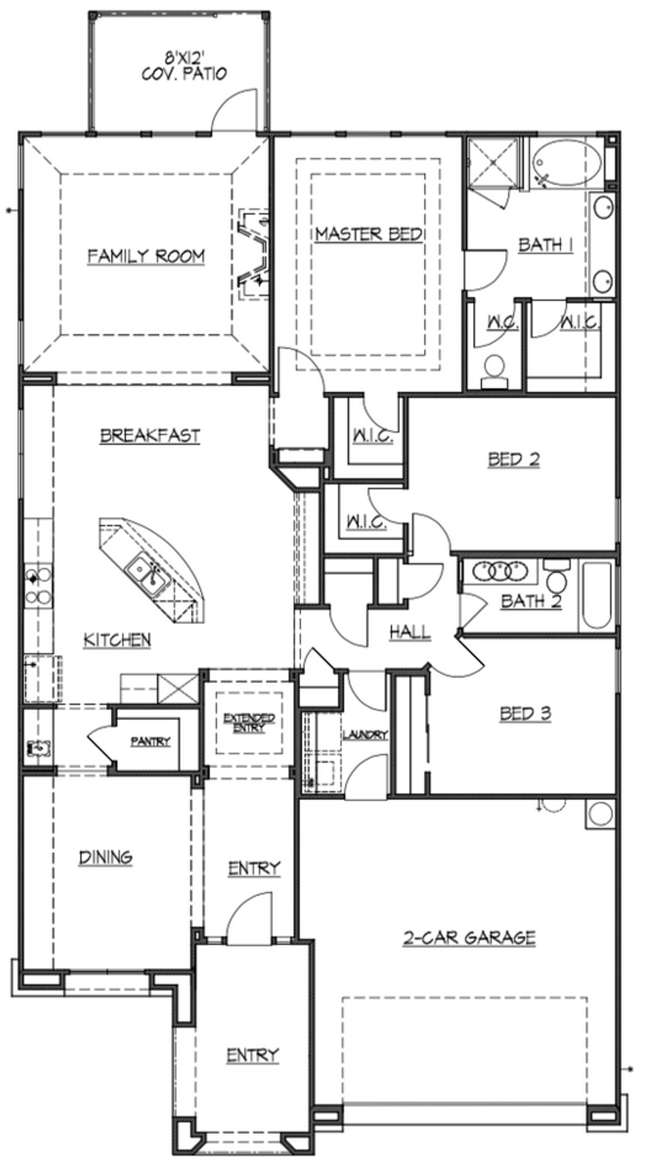 2D floor plan layout for the Plan 1977 by Texas Homes in The Enclave at Potranco Oaks, Castroville, TX (Image 2). 2D floor plan layout for the Plan 1977 by Texas Homes in The Enclave at Potranco Oaks, Castroville, TX (Image 2).