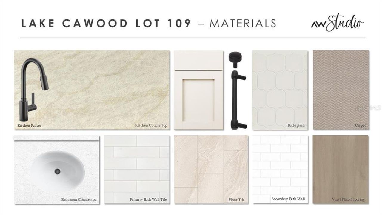 Sample of building materials used in homes in Lake Cawood Cove, Windermere (Image 2).