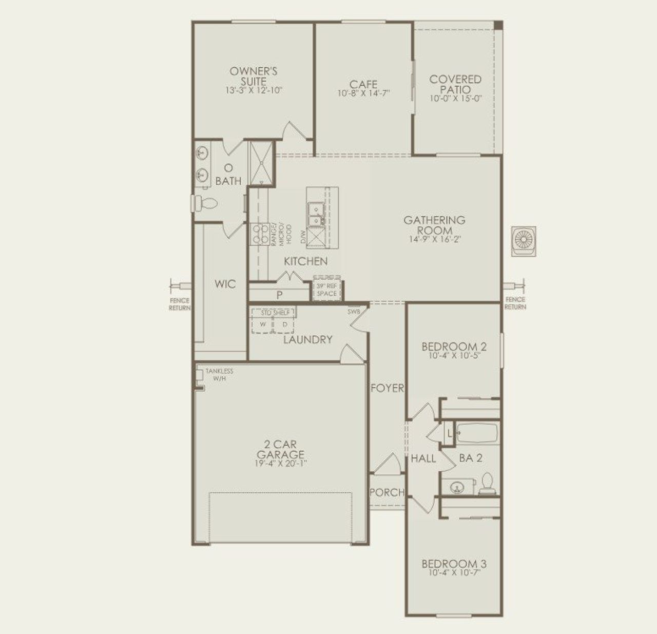 2D floor plan layout of this home in El Rancho Santa Rosa, Maricopa, AZ (Image 2).