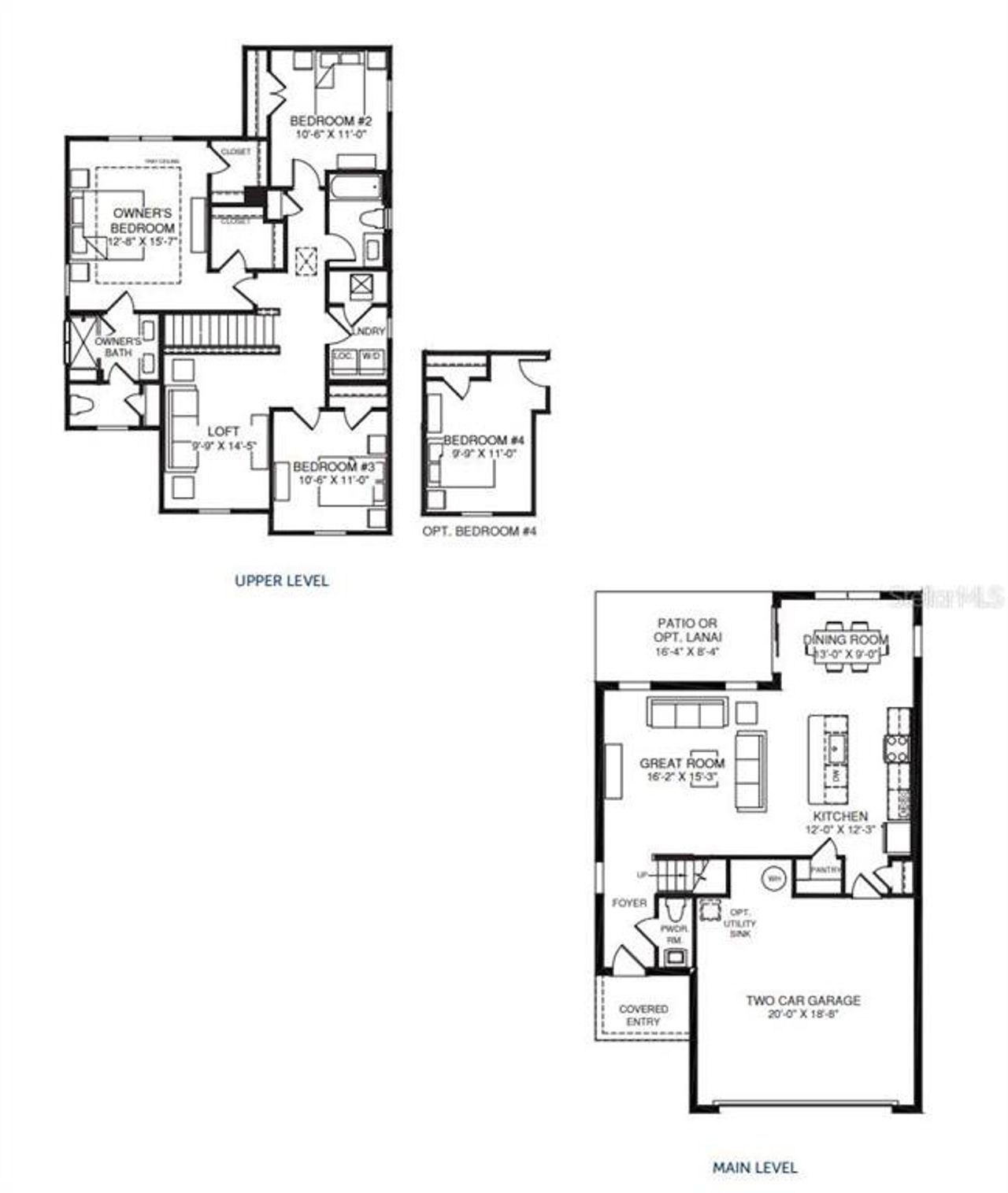 2D floor plan layout of this home in Malabar Springs, Palm Bay, FL (Image 2).