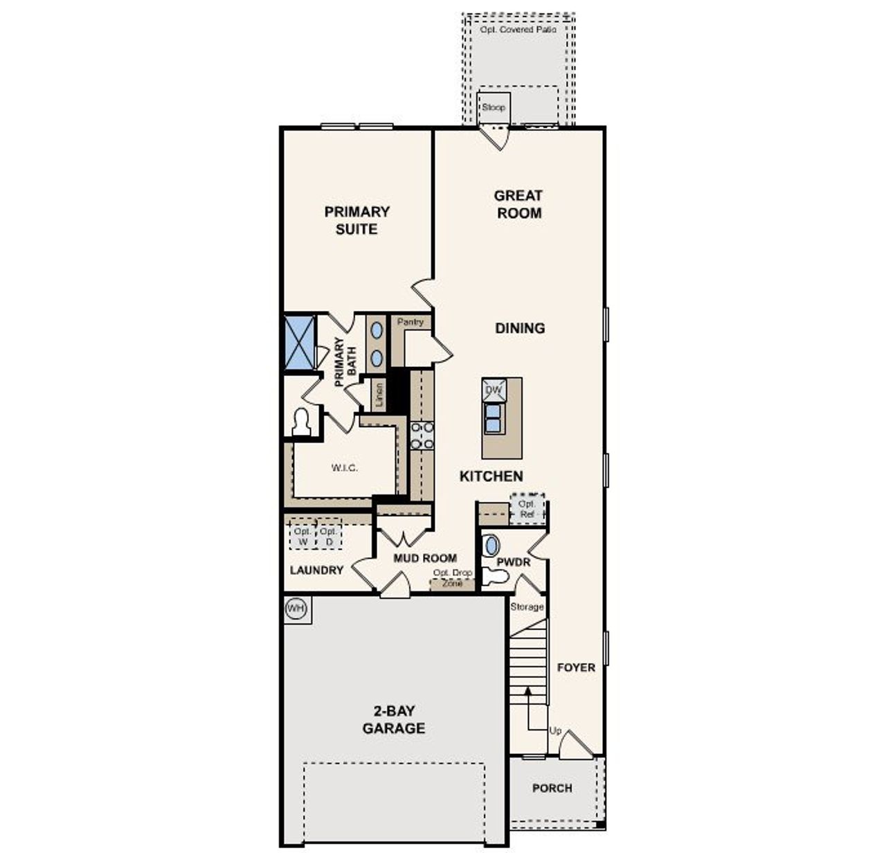 2D floor plan layout of this home in Agave, San Antonio, TX (Image 2).