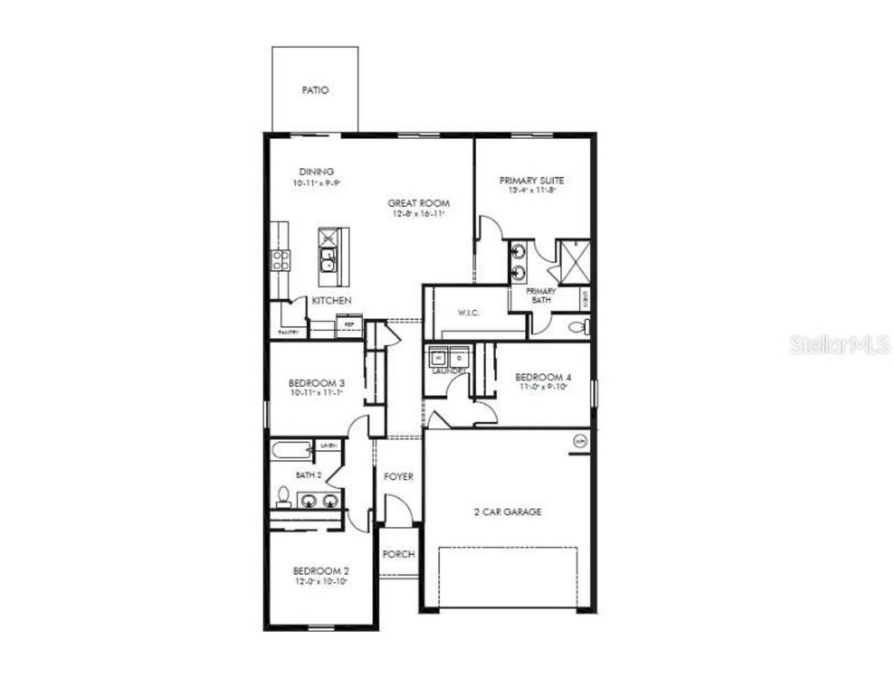 2D floor plan layout of this home in Leyland Preserve - Classic Series, Brooksville, FL (Image 2).