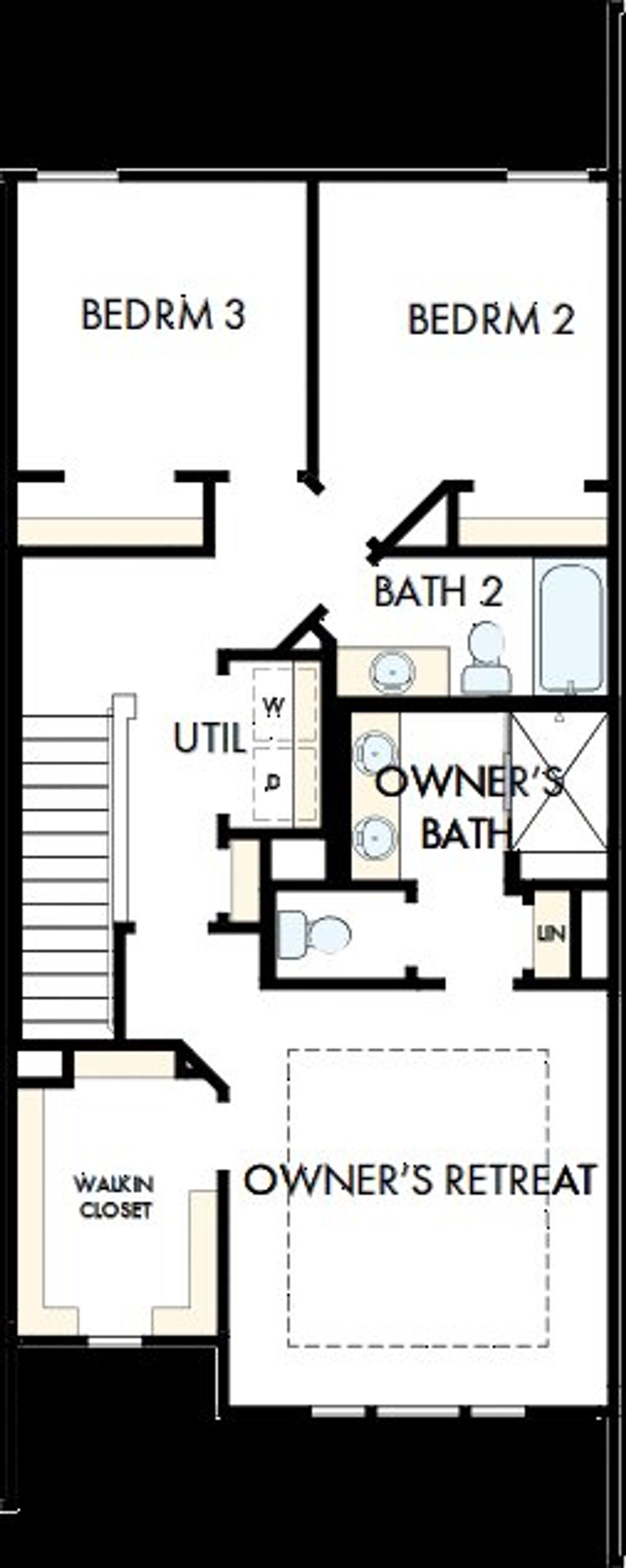 2D floor plan layout of this home in North Creek Village - Townhomes, Huntersville, NC (Image 2).