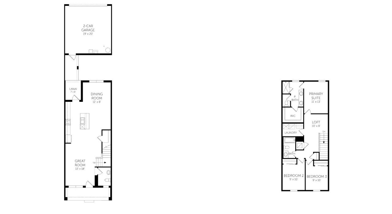 2D floor plan layout of this home in Serenade at Ovation, Winter Garden, FL (Image 2).