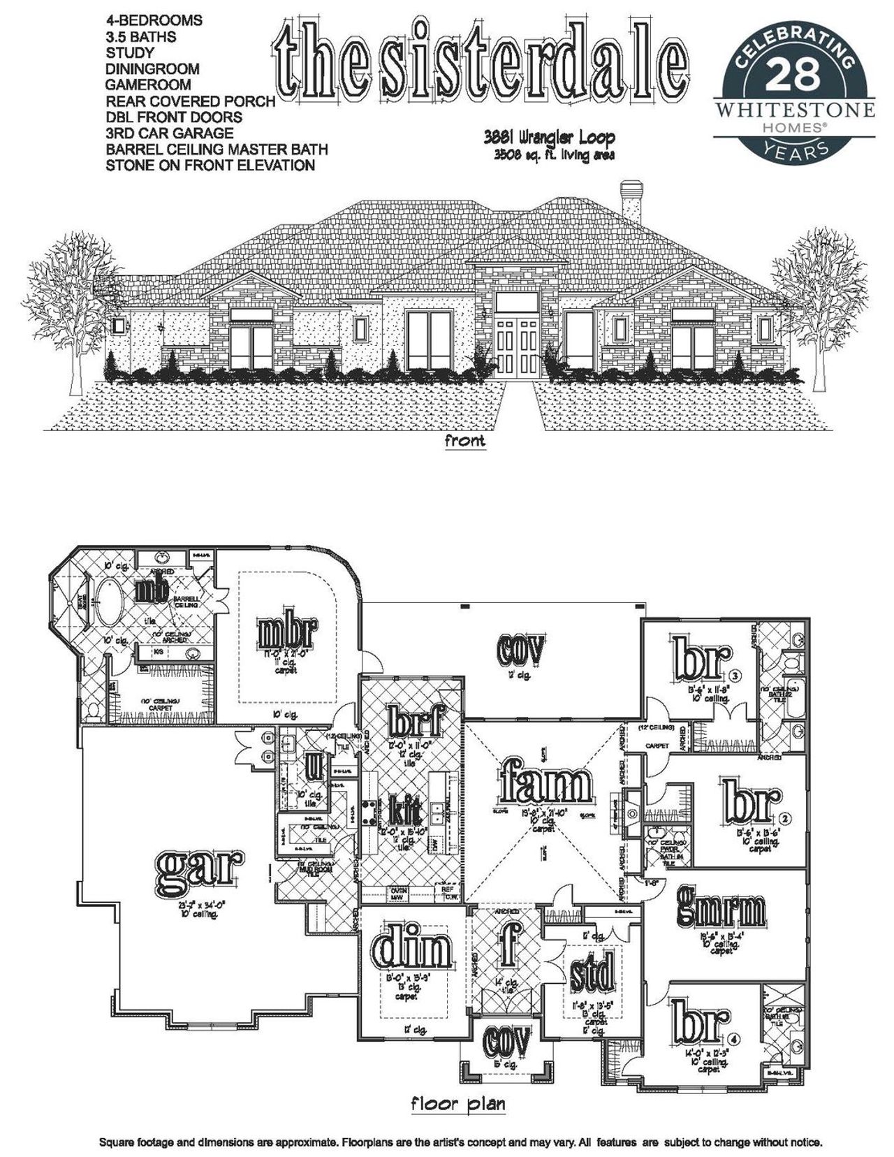 2D floor plan layout of this home in Johnson Ranch, Bulverde, TX (Image 2).