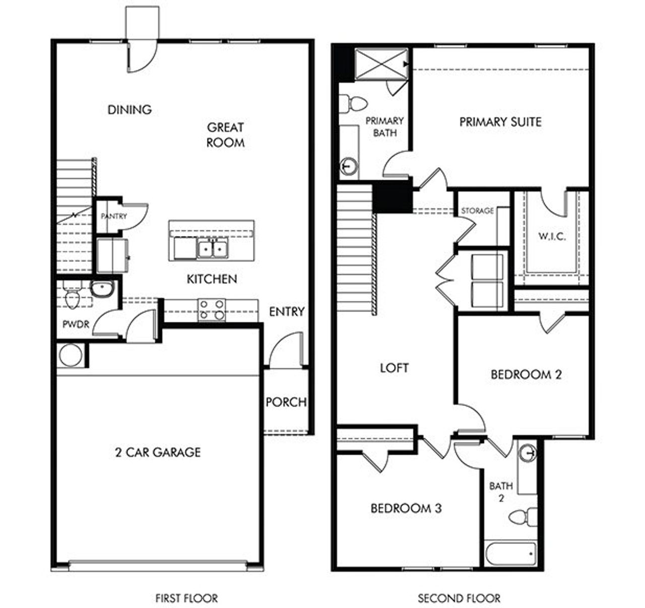 2D floor plan layout for the The Mayfield (170) by Meritage Homes in Turner's Village, Buda, TX (Image 2). 2D floor plan layout for the The Mayfield (170) by Meritage Homes in Turner's Village, Buda, TX (Image 2).