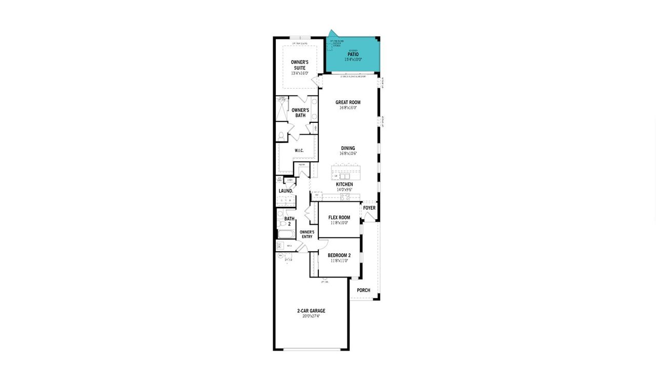 2D floor plan layout of this home in Bonavie Cove, Fort Myers, FL (Image 2).