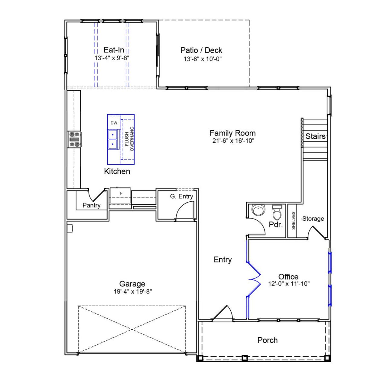 2D floor plan layout of this home in Fieldstone, Lexington, NC (Image 2).