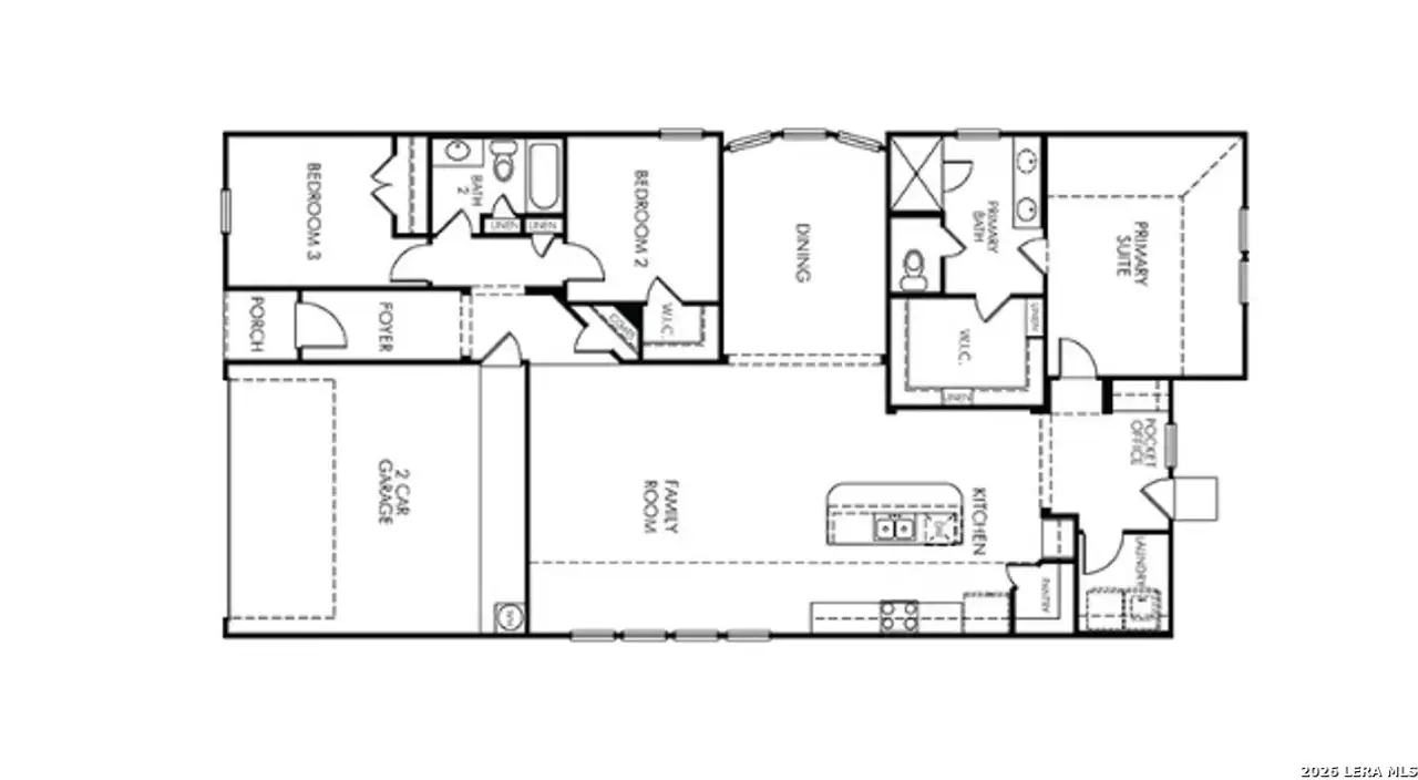 2D floor plan layout of this home in Arcadia Ridge - Premier Series, San Antonio, TX (Image 2).
