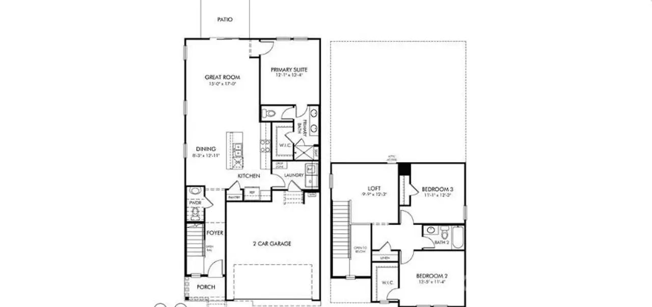 2D floor plan layout of this home in Trivium Meadows, Newton, NC (Image 2). 2D floor plan layout of this home in Trivium Meadows, Newton, NC (Image 2).